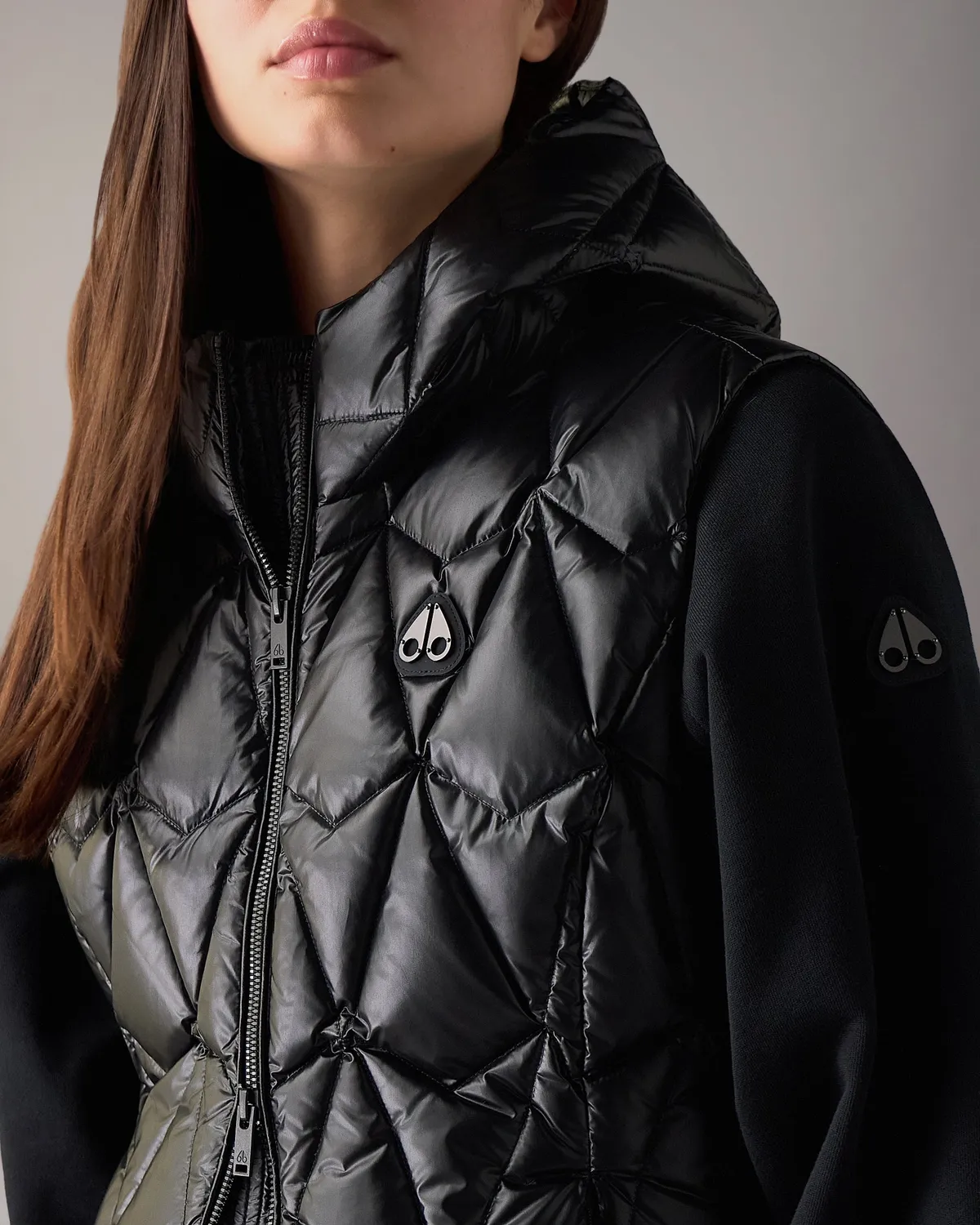 Moose Knuckles Iceberg gilet duvet noir matelassé