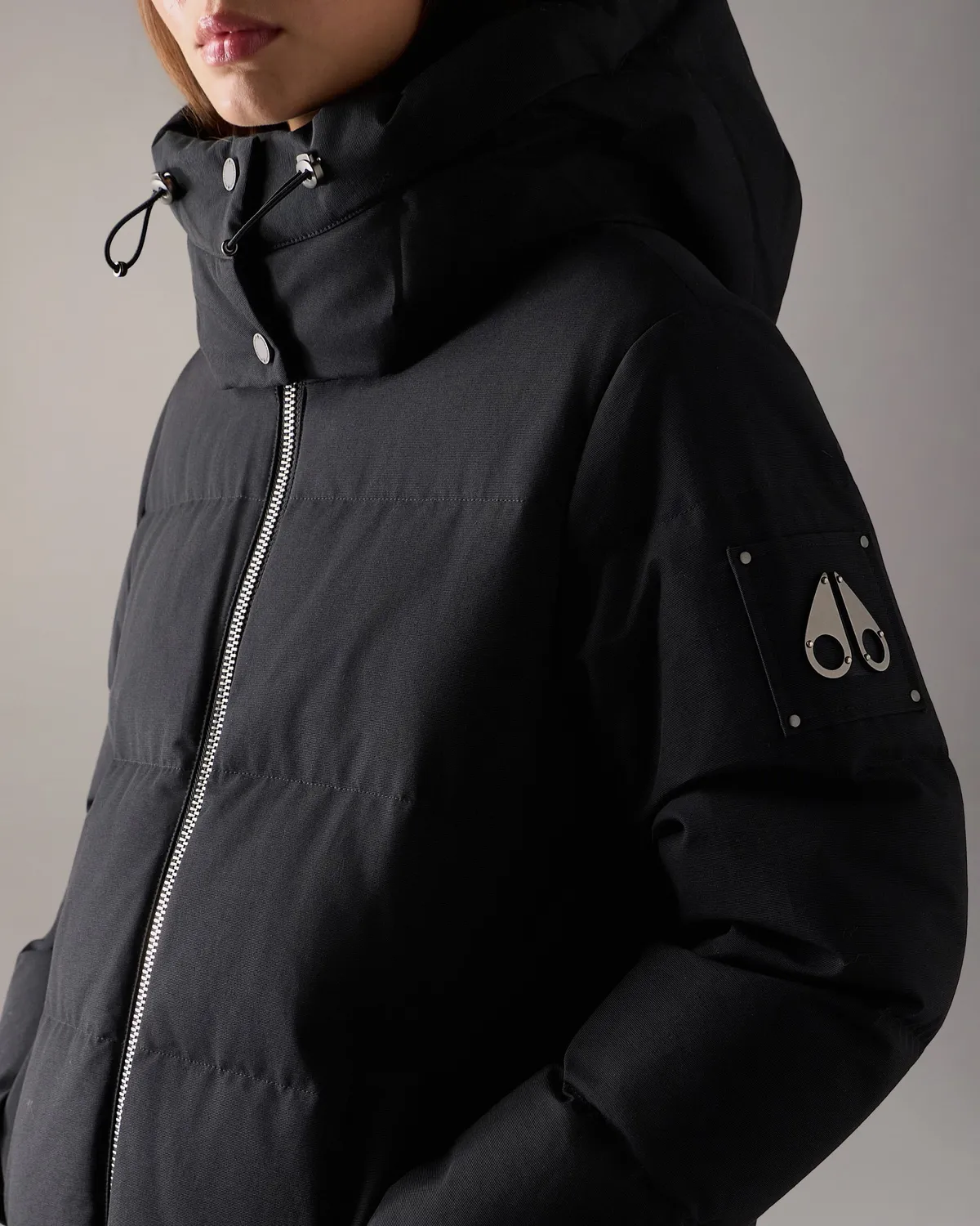 Moose Knuckles Banff parka duvet noir mi-longue
