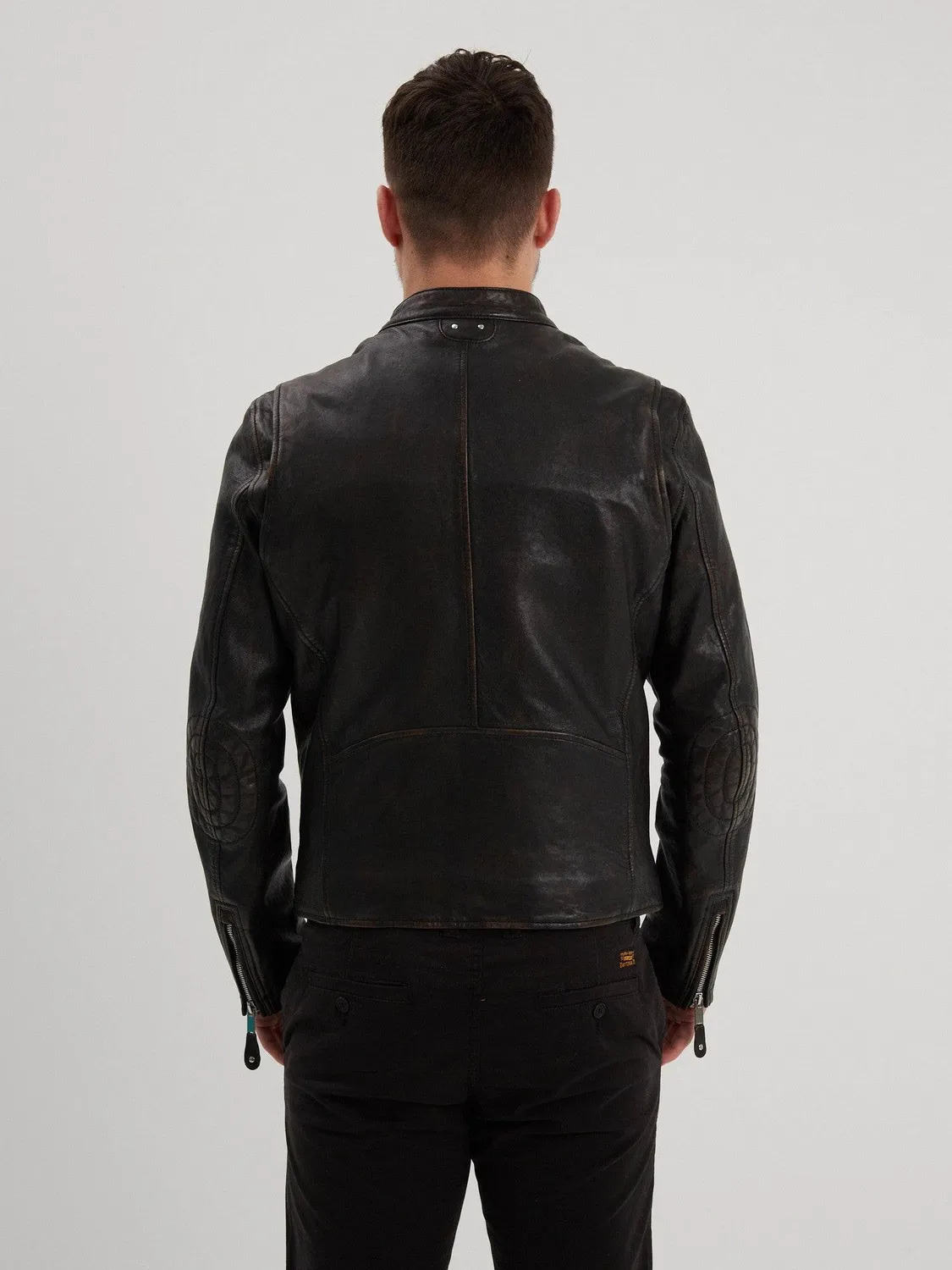 DAYTONA Houghton blouson cuir vintage noir agneau
