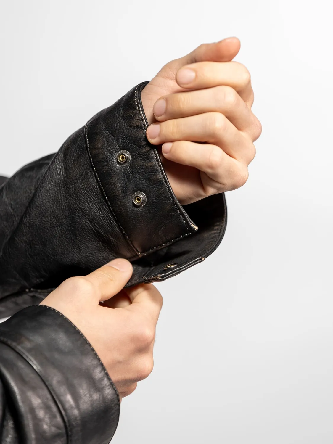 Daytona Decatur blouson cuir Black agneau végétal