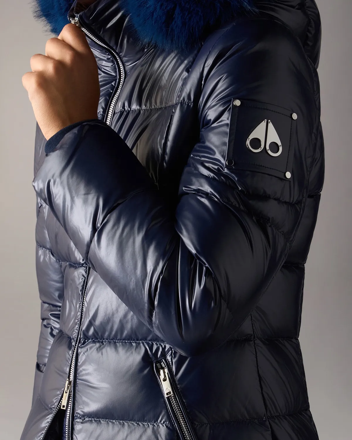 Moose Knuckles Celestia parka longue marine duvet
