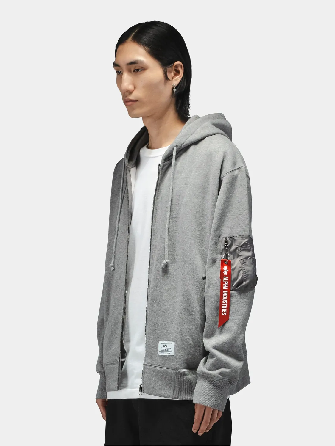 Alpha Industries Utility sweat zippé gris capuche