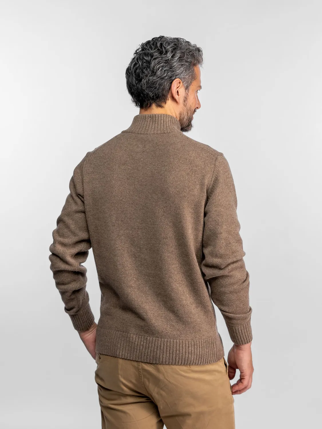 Daytona Quartermast pull homme anthracite laine col zippé